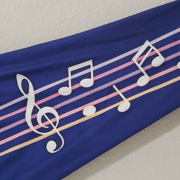 CALLIE LIVES Bluish purple musical note graphic leggings NWOT OS 2-12 NWOT - Picture 7 of 7